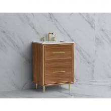 Madeli B465-24-001-LR-NW-HR-BN - Madeli Profile 24'' Free standing Vanity Cabinet in Natural Walnut/HW: Handle & Feet