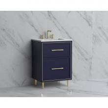 Madeli B465-24-001-LR-SA-HR-BN - Madeli Profile 24'' Free standing Vanity Cabinet in Sapphire/HW: Handle & Feet Brush