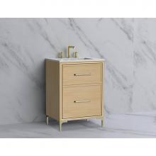 Madeli B465-24-001-LY-NO-HY-PC - Madeli Profile 24'' Free standing Vanity Cabinet in Natural Oak/HW: Handle & Feet Po