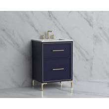 Madeli B465-24-001-LY-SA-HY-MB - Madeli Profile 24'' Free standing Vanity Cabinet in Sapphire/HW: Handle & Feet Matte