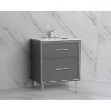 Madeli B465-30-001-LR-TG-HR-BN - Madeli Profile 30'' Free standing Vanity Cabinet in Studio Grey/HW: Handles/Feet in Brus