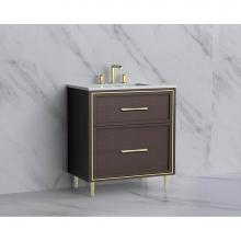 Madeli B465-30-001-LR-WA-HR-MB - Madeli Profile 30'' Free standing Vanity Cabinet in Walnut/HW: Handle & Feet Matte B