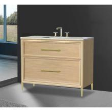 Madeli B465-42-001-LR-NO-HR-MB - Madeli Profile 42'' Free standing Vanity Cabinet in Natural Oak/HW: Handle & Feet Ma