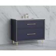 Madeli B465-42-001-LR-SA-HR-PC - Madeli Profile 42'' Free standing Vanity Cabinet in Sapphire/HW: Handle & Feet Polis