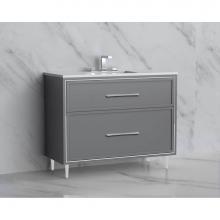 Madeli B465-42-001-LR-TG-HR-BN - Madeli Profile 42'' Free standing Vanity Cabinet in Studio Grey/HW: Handles/Feet in Brus