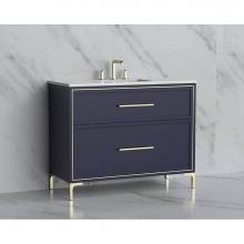 Madeli B465-42-001-LY-SA-HY-PC - Madeli Profile 42'' Free standing Vanity Cabinet in Sapphire/HW: Handle & Feet Polis