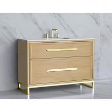 Madeli B465-48C-001-LC-NO-HP-BN - Madeli Profile 48C'' Free standing Vanity Cabinet in Natural Oak/HW: Handle & Feet B