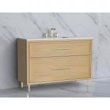 Madeli B465-48C-001-LR-NO-HR-MB - Madeli Profile 48C'' Free standing Vanity Cabinet in Natural Oak/HW: Handle & Feet M