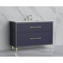 Madeli B465-48C-001-LR-SA-HR-MB - Madeli Profile 48C'' Free standing Vanity Cabinet in Sapphire/HW: Handle & Feet Matt