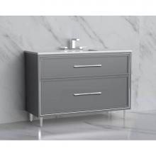 Madeli B465-48C-001-LR-TG-HR-BN - Madeli Profile 48C'' Free standing Vanity Cabinet in Studio Grey/HW: Handles/Feet in Bru