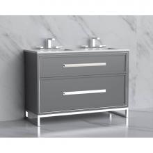 Madeli B465-48D-001-LC-TG-HP-BN - Madeli Profile 48D'' Free standing Vanity Cabinet in Studio Grey/HW: Handle & Feet B