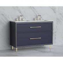 Madeli B465-48D-001-LR-SA-HR-BN - Madeli Profile 48D'' Free standing Vanity Cabinet in Sapphire/HW: Handle & Feet Brus