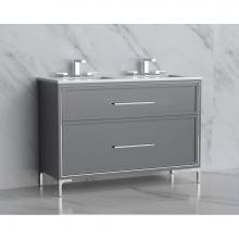 Madeli B465-48D-001-LY-TG-HY-PC - Madeli Profile 48D'' Free standing Vanity Cabinet in Studio Grey/HW: Handles/Feet in Pol