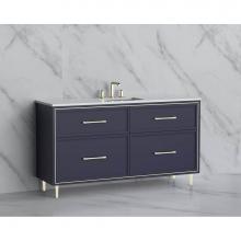 Madeli B465-60C-001-LR-SA-HR-PC - Madeli Profile 60C'' Free standing Vanity Cabinet in Sapphire/HW: Handle & Feet Poli