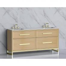 Madeli B465-72D-001-LC-NO-HP-SB - Madeli Profile 72'' Free standing Vanity Cabinet in Natural Oak/HW: Handle & Feet Sa