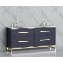 Madeli B465-72D-001-LC-SA-HP-BN - Madeli Profile 72'' Free standing Vanity Cabinet in Sapphire/HW: Handle & Feet Brush