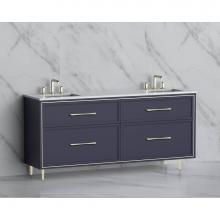 Madeli B465-72D-001-LR-SA-HR-BN - Madeli Profile 72'' Free standing Vanity Cabinet in Sapphire/HW: Handle & Feet Brush