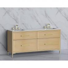 Madeli B465-72D-001-LY-NO-HY-PC - Madeli Profile 72'' Free standing Vanity Cabinet in Natural Oak/HW: Handle & Feet Po