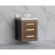 Madeli B855-24-002-BR-HP-MB - Madeli Renaissance 24'' Wall hung Vanity Cabinet in Brandy/HW: Handles Matte Black(MB)