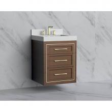 Madeli B855-24-002-BR-HR-BN - Madeli Renaissance 24'' Wall hung Vanity Cabinet in Brandy/HW: Handles Brushed Nickel(BN