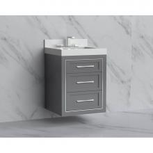 Madeli B855-24-002-TG-HR-PC - Madeli Renaissance 24'' Wall hung Vanity Cabinet in Studio Grey/HW: Handles Polished Chr