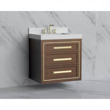 Madeli B855-30-002-BR-HP-BN - Madeli Renaissance 30'' Wall hung Vanity Cabinet in Brandy/HW: Handles Brushed Nickel(BN