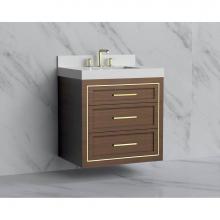 Madeli B855-30-002-BR-HY-BN - Madeli Renaissance 30'' Wall hung Vanity Cabinet in Brandy/HW: Handles Brushed Nickel(BN