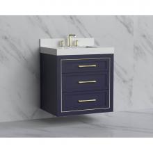 Madeli B855-30-002-SA-HR-BN - Madeli Renaissance 30'' Wall hung Vanity Cabinet in Sapphire/HW: Handles Brushed Nickel(