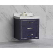 Madeli B855-30-002-SA-HY-PN - Madeli Renaissance 30'' Wall hung Vanity Cabinet in Sapphire/HW: Handles Polished Nickel