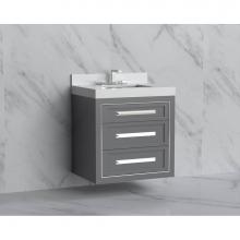 Madeli B855-30-002-TG-HP-MB - Madeli Renaissance 30'' Wall hung Vanity Cabinet in Studio Grey/HW: Handles Matte Black(