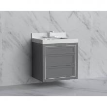 Madeli B855-30-002-TG-NP-MB - Madeli Renaissance 30'' Wall hung Vanity Cabinet in Studio Grey - No Handles - Inlay in