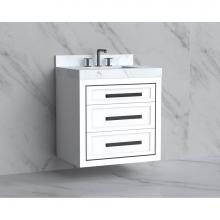 Madeli B855-30-002-WH-HP-BN - Madeli Renaissance 30'' Wall hung Vanity Cabinet in White/HW: Handles Brushed Nickel(BN)