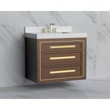 Madeli B855-36-002-BR-HP-MB - Madeli Renaissance 36'' Wall hung Vanity Cabinet in Brandy/HW: Handles Matte Black(MB)