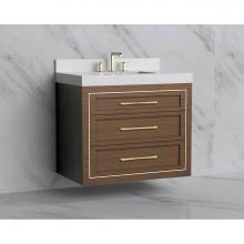 Madeli B855-36-002-BR-HR-MB - Madeli Renaissance 36'' Wall hung Vanity Cabinet in Brandy/HW: Handles Matte Black(MB)