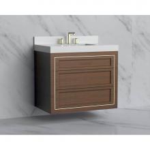 Madeli B855-36-002-BR-NP-MB - Madeli Renaissance 36'' Wall hung Vanity Cabinet in Brandy - No Handles - Inlay in Matte