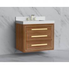 Madeli B855-36-002-NW-HP-SB - Madeli Renaissance 36'' Wall hung Vanity Cabinet in Natural Walnut/HW: Handles Satin Bra