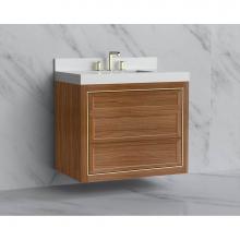 Madeli B855-36-002-NW-NP-MB - Madeli Renaissance 36'' Wall hung Vanity Cabinet in Natural Walnut/HW: No Handles - Inla