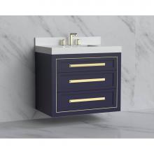 Madeli B855-36-002-SA-HP-BN - Madeli Renaissance 36'' Wall hung Vanity Cabinet in Sapphire/HW: Handles Brushed Nickel(