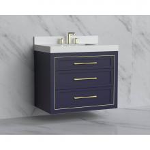 Madeli B855-36-002-SA-HR-BN - Madeli Renaissance 36'' Wall hung Vanity Cabinet in Sapphire/HW: Handles Brushed Nickel(