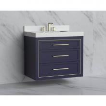 Madeli B855-36-002-SA-HY-MB - Madeli Renaissance 36'' Wall hung Vanity Cabinet in Sapphire/HW: Handles Matte Black(MB)