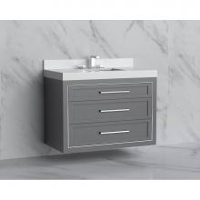 Madeli B855-36-002-TG-HY-BN - Madeli Renaissance 36'' Wall hung Vanity Cabinet in  Studio Grey/HW: Handles Brushed Nic