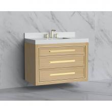 Madeli B855-42-002-NO-HP-PC - Madeli Renaissance 42'' Wall hung Vanity Cabinet in Natural Oak/HW: Handles Polished Chr