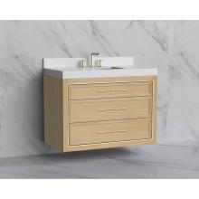 Madeli B855-42-002-NO-HR-PC - Madeli Renaissance 42'' Wall hung Vanity Cabinet in Natural Oak/HW: Handles Polished Chr