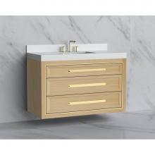 Madeli B855-48C-002-NO-HP-MB - Madeli Renaissance 48C'' Wall hung Vanity Cabinet in Natural Oak/HW: Handles Matte Black