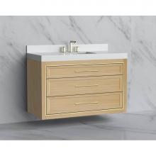 Madeli B855-48C-002-NO-HR-BN - Madeli Renaissance 48C'' Wall hung Vanity Cabinet in Natural Oak/HW: Handles Brushed Nic