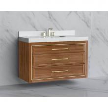 Madeli B855-48C-002-NW-HR-BN - Madeli Renaissance 48C'' Wall hung Vanity Cabinet in Natural Walnut/HW: Handles Brushed