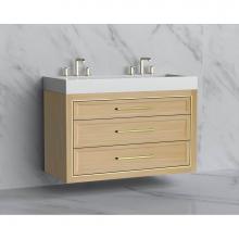 Madeli B855-48D-002-NO-HY-PC - Madeli Renaissance 48D'' Wall hung Vanity Cabinet in Natural Oak/HW: Handles Polished Ch