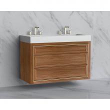 Madeli B855-48D-002-NW-NP-BN - Madeli Renaissance 48D'' Wall hung Vanity Cabinet in Natural Walnut/HW: No Handles - Inl