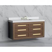 Madeli B855-60C-002-BR-HP-MB - Madeli Renaissance 60C'' Wall hung Vanity Cabinet in Brandy/HW: Handles Matte Black(MB)