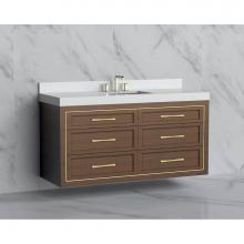 Madeli B855-60C-002-BR-HR-PN - Madeli Renaissance 60C'' Wall hung Vanity Cabinet in Brandy/HW: Handles Polished Nickel(